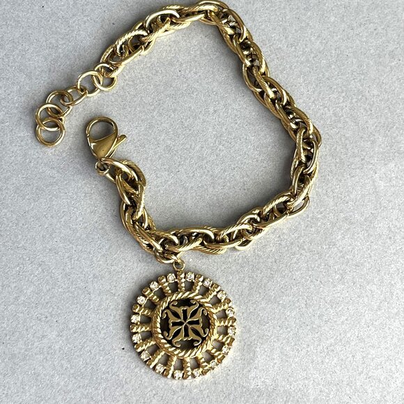 Rustic Cuff Logo Charm Silver OR Gold Byzantine You Pick 1or Both - Picture 2 of 12